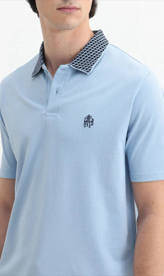 Rare Rabbit Embroidered Logo Textured Collar Polo Booth